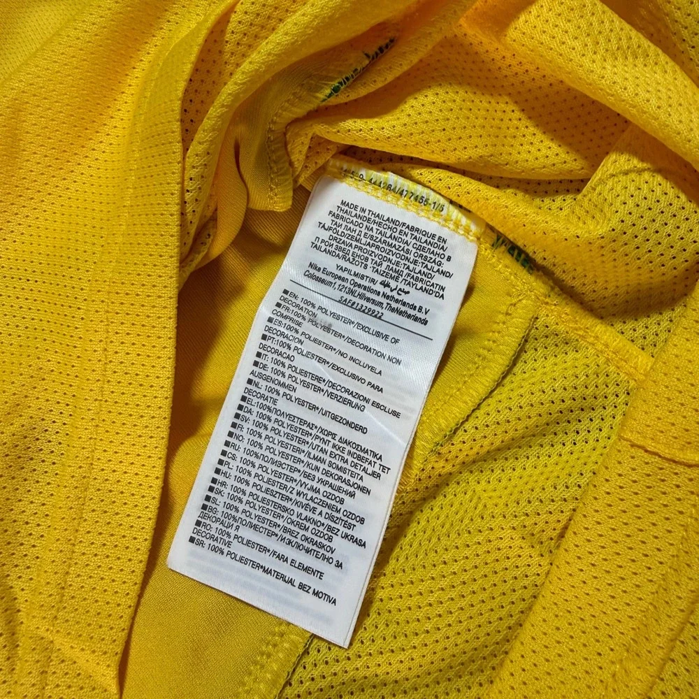 Nike Brazil Ronaldinho 10 Soccer Jersey Yellow Green Mens M Player Version NWT